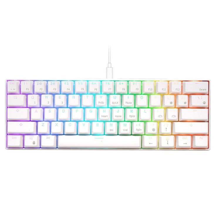 Bajeal G101 RGB Mechanical Gaming Keyboard 61 keys RED Switches, WHITE