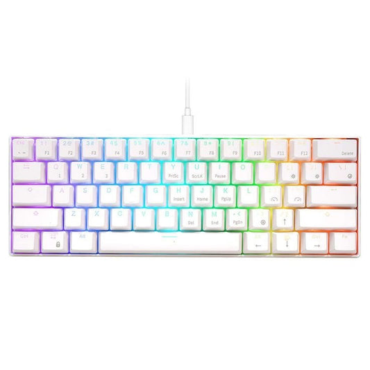 Bajeal G101 RGB Mechanical Gaming Keyboard 61 keys RED Switches, WHITE